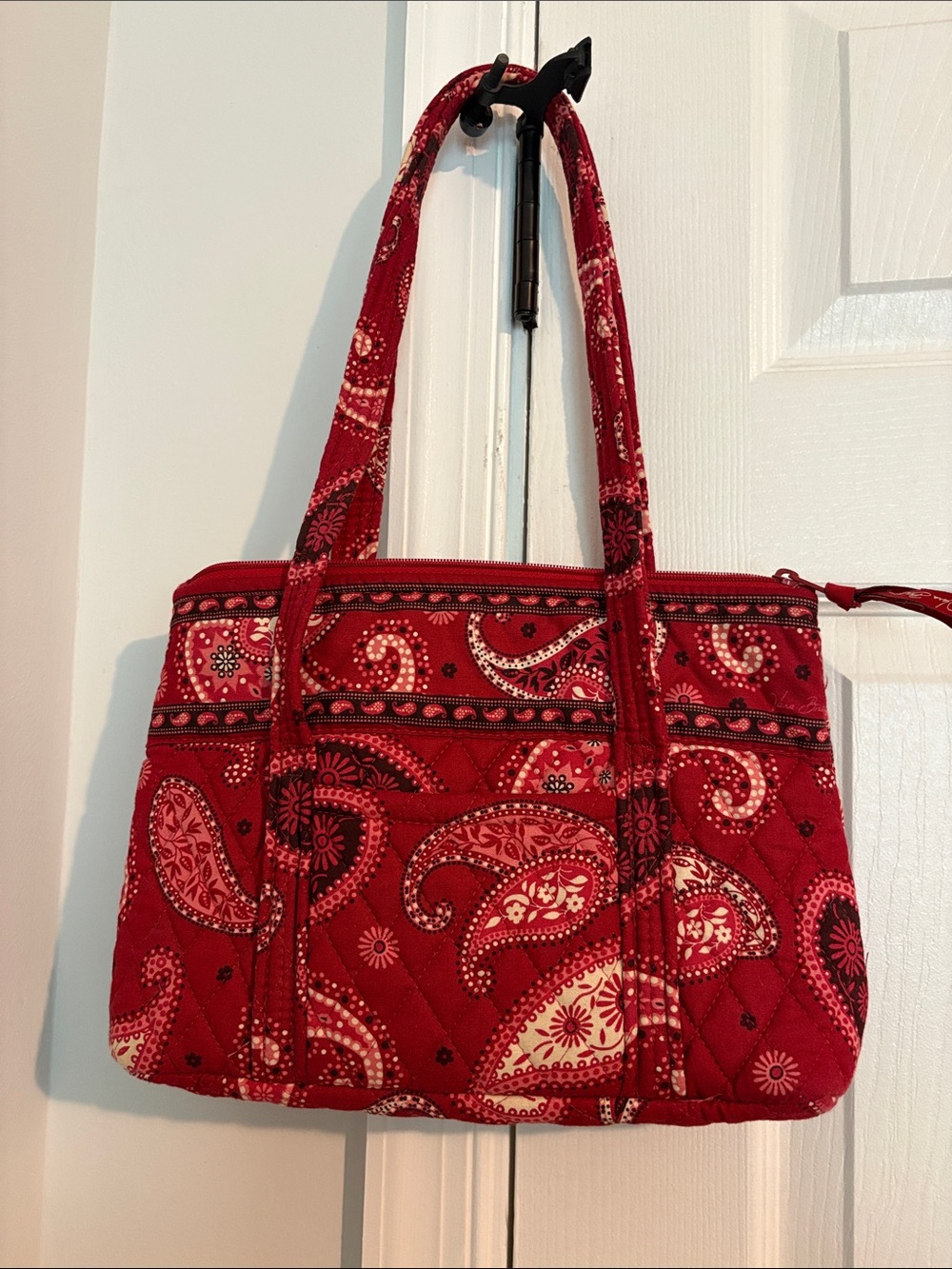 Vera Bradley Red Paisley Quilted Shoulder Bag